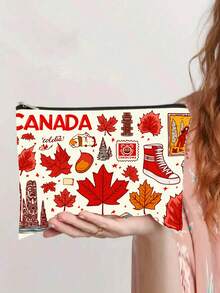 这款化妆包饰有色彩缤纷的加拿大贴纸图案，是一款可折叠的多功能化妆包，也可作为旅行包使用，是送给女性、朋友、老师的完美礼物。它还配有拉链洗漱包、轻便收纳袋和便携式小巧洗漱包。 - 彩色 - 查看 6