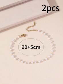 1 Piece Not Fixed Number Of Pearls Elegant Fashion Sweet Beach Style Feet Chain - Multicolor - View 5