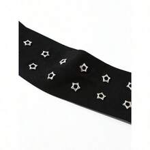 Women Bandana 1pc Fashion Punk Headband Gothic Star Pattern Soft Anti-Slip Elastic Hollow Beach/Holiday Headwear, Stretchy Yoga Sports Hair Accessory, Versatile For Daily Wear Fashion Hair Accessories Classic Hair Bands Fall Winter For Vacation Outfits Woman Elegant Scarf - 五芒星 - 查看 2
