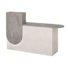 Minimalista Mueble  Recepción Lujo Con Cajones Y Luces Gris - Multicolor - Ver 9