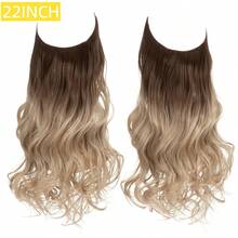 16英寸/22英寸无缝波浪卷发接发，隐形网状发片，一体式合成假发，增加发量，适合派对、节日、日常佩戴、美容院、角色扮演、婚礼、Y2K、洛丽塔、JK风格、细软发质、新手、所有肤色，新年礼物、情人节礼物 - 彩色 - 查看 14