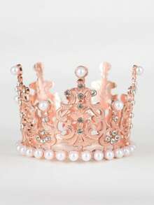 تاج فاخر مرصع بالراين ستون، تيجان من سبيكة عصرية، مناسبة للزفاف وعيد الميلاد وزينة الكيك، بطراز الأميرة - DG245 - مشاهدة 12