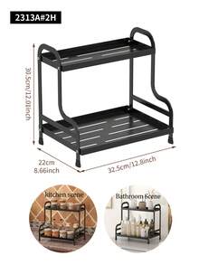 1pc Multipurpose Kitchen Countertop Spice Rack, Knife Holder, Kitchen Organizer Shelf, Suitable For Home, Kitchen And Dining Room Kitchen Items Kitchen Accessories Kitchen Tools - Black - View 17