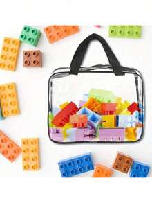 1pc Large Capacity Zipper Transparent PVC Waterproof Travel Storage Bag, Suitable For Storing Toys, Puzzles, Student Books, Toiletries - Rectangular, Plastic Material, No Electricity Required, Ideal For Travel Organizer - Multicolor - View 7