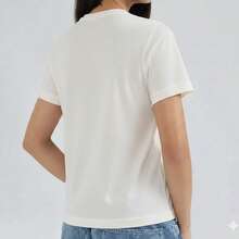 Basic Brazil Caramel T-Shirt For Women, Summer Meme, 100% Cotton - trắng - Xem 2