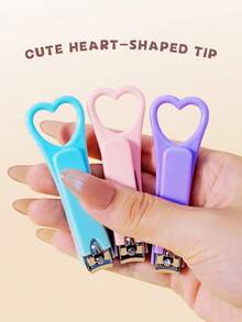 马卡龙色可爱指甲钳，迷你心形设计，多种颜色可选，便携式居家旅行护理，小型派对生日礼物，经济时尚的配件，指甲钳，美甲工具，修脚，专业指甲钳，美甲师必备，批发分销，价格实惠的指甲钳，节日礼物，情人节礼物 - 彩色 - 查看 3