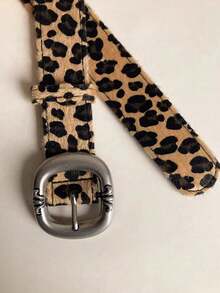 1pc Women's Leopard Print Buckle Fashion Belt - Leopard Print - View 5
