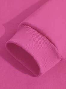 Top de algodón para mujer, sudadera básica holgada con capucha, top de manga larga con una caída de algodón suave, transpirable y fluida, perfecto para primavera y otoño. - Rosa Roja 2 - Ver 4