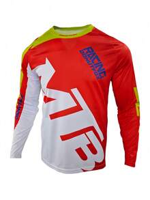 DONUTFOX 2025 自行车服装 山地自行车骑行服 长袖速干透气男士骑行服 摩托车越野服 骑行服 MTB BMX 摩托车越野T恤 - 紅色 - 查看 2