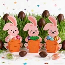 10pcs Easter Party Favor Gift Candy Cookie Paper Box Decoration Boxes Rabbit Carrot Boxes, Kitchen Preservation Products, Home Storage, Home Decor - Multicolor - View 6