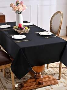 1 件丝滑缎面长方形桌布，适用于订婚仪式、婚宴、餐厅、圣诞节及派对活动 - 多色 - 查看 1
