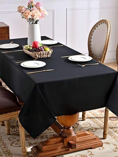 1 件丝滑缎面长方形桌布，适用于订婚仪式、婚宴、餐厅、圣诞节及派对活动