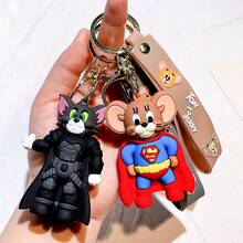 Warner Bros Disguised Cat And Mouse Funny Batman Superman Fusion Keychain, Suitable As A Gift For Family Members During The School Season - Multicolor - View 6