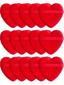 24pcs/15pcs/8pcs/3pcs Flocked Heart Makeup Sponge, Soft Fluffy Texture, Suitable Face & Body Powder Puff, Mixed Makeup Beauty Tools - Black 3 - View 9