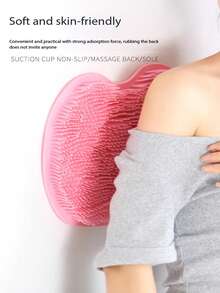 1pc Silicone Shower Scrubber, Multi-Functional Slouchy Exfoliating Back Brush With Non-Slip Suction Cup - Body & Foot Massager Brush For Bathing Cleaning, Non-Slip Bath Mat Foot Scrubber - Two-in-one - View 2