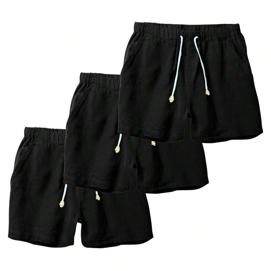 Set Of 3 Premium Linen Shorts For Men - Luxury Beachwear - 查看 1