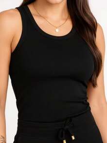 Women's Basic And Essential Tank Top For Summer And Carnival - Black - View 1