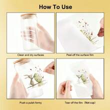 4 包手绘复活节卡通兔子图案 | UV DTF 转印纸，防水防刮，适用于马克杯、咖啡杯、16 盎司玻璃杯、手机壳、陶瓷杯、16 盎司水瓶、汽车、爱好者（不含杯子） - 彩色 - 查看 7