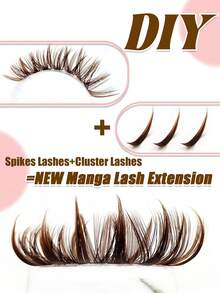 Rikuaild 280/300 Pcs Brown Spiky+80D+100D Lashes Fluffy Soft Thick Eyelashes Dramatic Look Elevating Your Beauty Suitable For Daily Use Gift For Women & Girl - D - Xem 4