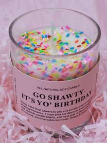 1pc Cute Cupcake Candle, Happy Birthday! Wishing You A Very Happy Birthday And Many More Wonderful Memories In The Year Ahead. May Your Birthday Be As Sweet As This Adorable Frosted Candle, And May The Coming Year Be Filled With Fun, Adventure, And Moments Worth Sharing. Happy Birthday! Suitable For All Birthday Celebrations! Candle In Jar, Candle, Gift, Home Decor, Birthday Decor, Birthday Candle, Decoration. - Multicolor - View 9