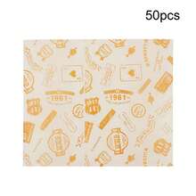 50张优质防油蜡纸 - 9.8英寸 x 8.5英寸，适用于三明治、汉堡和其他食品包装 - 彩色 - 查看 9