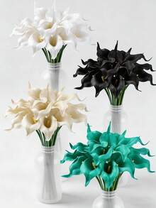 30/20/10/18/5/1件 白色/米色/红色/黄色/黑色/蓝色/绿松石色人造丝马蹄莲花，13.4英寸，适用于母亲节、复活节、家居、厨房和婚礼装饰 - 彩色 - 查看 8
