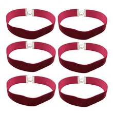 12pcs 1 Inch Width Wine  Chokers Vintage Necklace For Women With Extension (XL-1019-2) - 2.54公分-12個-有捲邊 - 查看 1