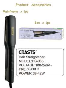 CRASTS 2-In-1 Straightening & Curling Hair Iron, Ceramic Flat Iron For Straightening, Curling, And Bangs, No Damage To Hair - Black - View 5