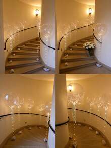 10/20 Pack LED Balloons, 20 Inches Light Up Balloons, Clear Helium Bobo Balloons, Glow Bubble With String Lights For Valentines Day, Halloween, Christmas, Wedding, Birthday Party Decoration - 彩色 - 查看 5