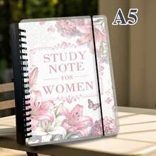 A5,160pages,PP Transparent Loose-Leaf Notebook,Floral Ring-Bound Notebook,Textured Cover,Lily And Gardenia,Loose-Leaf Binding Diary,Travel Journal,Learning,Business,Home,Back To School,Perfect Gift - Multicolor - View 13