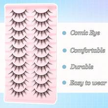 10 Paar Künstliche Wimpern, Anime-Stil Wimpern, Natürliche Künstliche 3D Wimpern, Geeignet für Anfänger, Künstliche Wimpernstreifen geeignet für Cosplay Rollenspiele - Spitze Manga-Wimpern - Übersicht 5