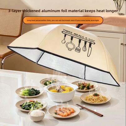 [Verschiedene Stile] Isolierte faltbare Lebensmittelabdeckung, blau-sterniges Muster isolierte faltbare runde Gemüseabdeckung, Winterlebensmittelschutz, Staubschutz für den Esstisch