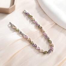 Sparkling Stone Composed Car Interior Decor Chain, Steering Wheel Chain, Exquisite Shiny Steering Wheel Chain, Holiday Gift, Colorful Sparkling Stone Decor Chain, Retro Elegant Style, Excellent Gift - Color - View 8