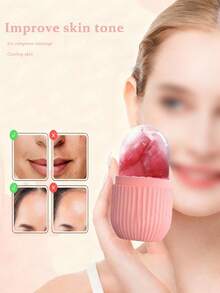 3/2/1件装硅胶冰敷按摩滚轮，硅胶面部按摩工具，西瓜冰敷滚轮，硅胶冰滚轮，面部按摩冰模，条纹面部冰滚轮，冰滚轮面部按摩器。适用于面部、眼部和颈部；冰敷护肤，居家面部护理配件。 - 彩色 - 查看 10