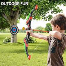 Juego de Arco Y Flecha para Niños, Juguetes de Tiro con Luz LED, con 10 Flechas de Ventosa, Objetivo, Carcaj y Latas de Puntuación, Regalo para Niños y Niñas 4 a 12 Años,40977231 - Multicolor - Ver 2