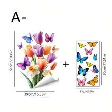 1/5pcs Window Clings, Electrostatic Adsorption Window Film,Patterns Include Butterflies And Various Flowers. Suitable For Bedroom And Home Decor. - Multicolor - View 18