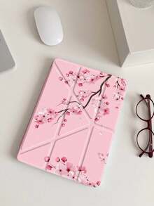 樱花图案平板电脑保护套，兼容 iPad Air 8 (M4) 2026 (11 英寸)、Air 8 (M4) 2026 (13 英寸)、Air 11 英寸 M3 2025/M2 2024、Air 第五代 2022、(A16) 11 英寸第十一代 2025、Galaxy Tab、Kindle Paperwhite 第十二代 2024。透明背板搭配时尚图案，支持自动休眠/唤醒功能，内置气垫保护，适合作为礼物或办公用品。 - 粉色 - 查看 4