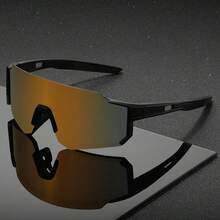 Futuristic One-Piece Fashion Glasses, Lightweight Wrap-Around Temple Arms, Unisex, Suitable For Outdoor Leisure Travel Outfits - Multicolor - View 13