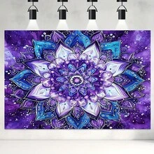 1. Tấm thảm trang trí Mandala rực rỡ bằng polyester - Có nhiều kích cỡ - Hoàn hảo cho các buổi lễ kỷ niệm trong nhà và các bữa tiệc ngày lễ, tấm thảm trang trí | phông nền nghệ thuật | vải polyester - 1PC - Xem 8