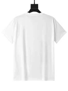 Camiseta hombre cuello redondo y manga corta.  Para hombres y mujeres, para parejas, para parejas, camiseta de manga corta con estampado de moda, camiseta de media manga, cómoda y transpirable - Blanco - Ver 3