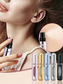 1 chai nước hoa 5ml có thể nạp lại, đáy có thể dùng để xịt, chai chiết nước hoa du lịch cầm tay, chai xịt du lịch có thể nạp lại, chai nhỏ tinh tế, đóng gói riêng lẻ, chai nạp lại nước hoa du lịch và chai chiết nước hoa cầm tay, chai nước hoa màu hồng lấp lánh có đầu xịt. - Nhiều màu - Xem 5