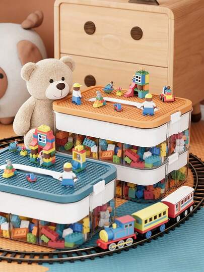 1个多层透明收纳盒，带可锁提手，透明抽屉式整理盒，适用于存放婴儿尿布、护理用品和小物件