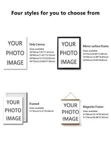 1 pieza Póster de pintura al óleo personalizable de alta definición, póster de lienzo personalizado, foto personalizada, comparte tus recuerdos favoritos y momentos preciados, regalo perfecto para amigos y familiares, adecuado para decoración de pared en aniversarios, Día de San Valentín, Día de la Madre, cumpleaños, etc. - Multicolor - Ver 3
