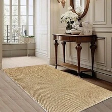 1 PCS Jute-Like  Home Office Rug Non-Slip Stain Resistant Floor Mat For Study Room Bedroom & Living Room Decor Multiple Color And Size Options - màu nâu - Xem 6