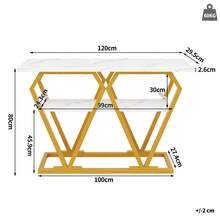 Console Table (1 Piece) - 120 X 29.5 X 80 Cm - Dining & Kitchen Table, Balcony Table - Wooden Table With Marble-Effect Top - 1 - View 4