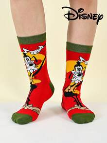 2/1 Pairs Disney Cartoon Puppy Men's Mid-Calf Socks, Thickened For Autumn/Winter, Fun Christmas Gift - Multicolor - View 5