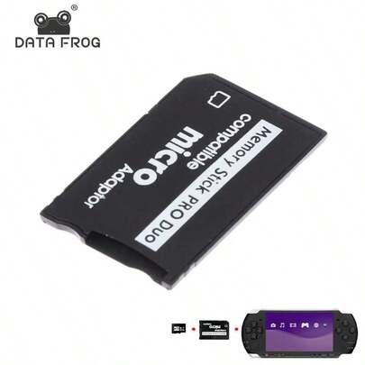  DATA FROG Memory Stick Pro Duo Adapter, Compatible With PSP 1000/2000/3000, Micro SD TF To MS Card Adapter Converter, Plug And Play