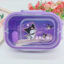 Sanrio 1pc Hello Kitty & Kuromi Bento Lunch Box, Stainless Steel Thermal Insulated Lunch Container With 3 Or 2 Compartments, Microwave , Suitable For Salad, Fruit - Large Capacity, Leak-Proof, Durable Adult Lunch Box - Multicolor - View 9