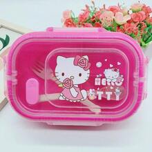 Sanrio 1pc Hello Kitty & Kuromi Bento Lunch Box, Stainless Steel Thermal Insulated Lunch Container With 3 Or 2 Compartments, Microwave , Suitable For Salad, Fruit - Large Capacity, Leak-Proof, Durable Adult Lunch Box - Multicolor - View 15