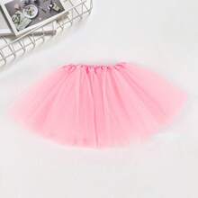 1pc Tulle Tutu Skirt With Lining, Princess Puff Skirt For Cosplay, Birthday Party, Role Play, Halloween, Carnival, Ballet Dance Tulle Skirt, White Mesh Mini Skirt For Girls - Hot Pink - View 10